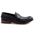 Men's JP David moccasins in micro-perforated blue leather