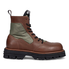 Brown leather and green fabric Barracuda men's amphibian