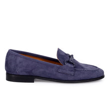 Women's moccasin Belle Vie in denim suede with a clasp