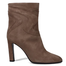 Isabelle Paris ankle boot in taupe suede with high heel