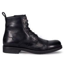 Laced ankle boot for men JP/David in black leather