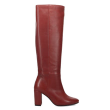 Red leather high-heeled boot L'Arianna