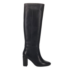 Black leather high-heeled boot L'Arianna