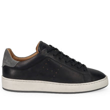 Men's Hogan H672 sneakers in black leather with perforated H