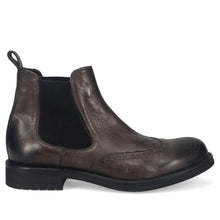 JP David Chelsea Brogue ankle boot in soft gray leather