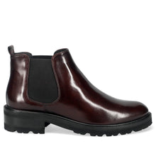 Women's ankle boot with elastic panels Lorenzo Masiero in oak brown nappa leather