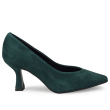 Sangiorgio low-cut shoes in soft green suede with medium heel
