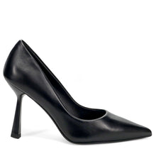 Chantal black nappa leather pumps with spool heel