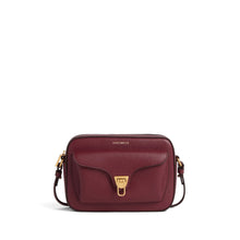 Coccinelle Beat Soft Small shoulder camera bag in currant-colored leather