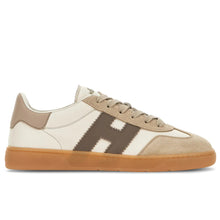 Women's Hogan Cool sneakers in Ivory, Beige, and Taupe leather and suede