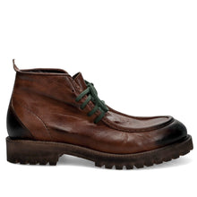 JP David men's engineer-style ankle boot in vintage leather