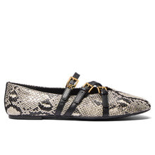 Michael Kors Indy ballerina flats in snake print leather with crossed straps