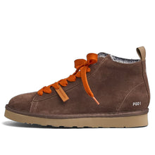 Panchic P001 men's ankle boot in brown suede with faux fur lining