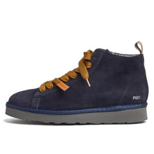 Panchic P001 men's ankle boot in space blue suede with faux fur lining