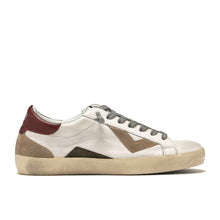 Suprime in white beige burgundy leather