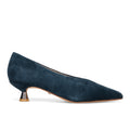 Alma en Pena: Women's pump with "flared" heel in navy blue suede