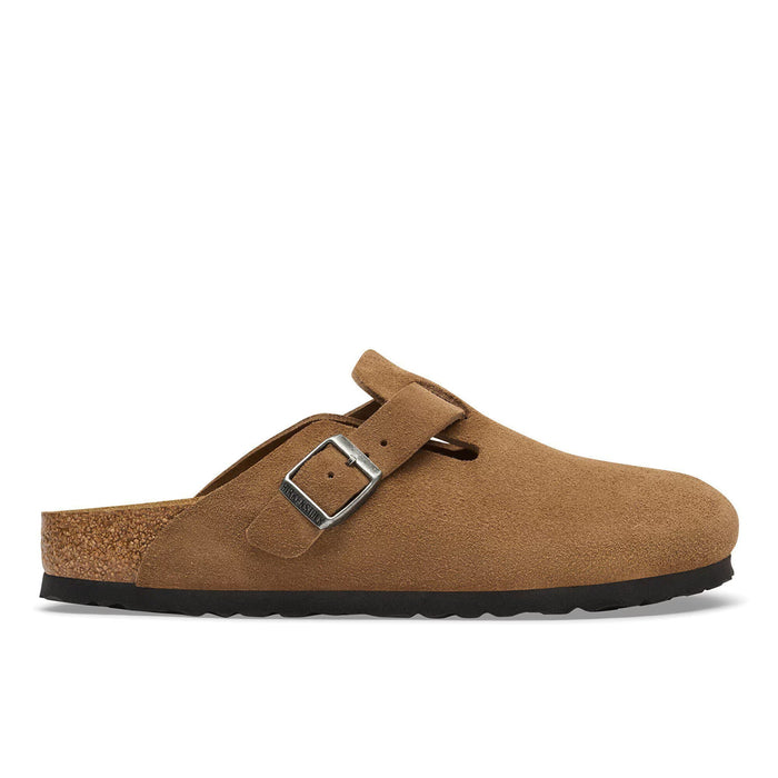 BIRKENSTOCK: Men's Boston clog in light brown suede with anatomical footbed
