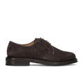 BOTTI: Men's derby lace-up shoe in dark brown water-repellent suede