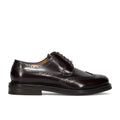 BOTTI: Men's derby lace-up shoe in burgundy brushed leather with wingtip brogue detailing