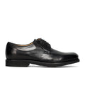 CALPIERRE: Men's lace-up Derby shoe in soft black leather with removable insole