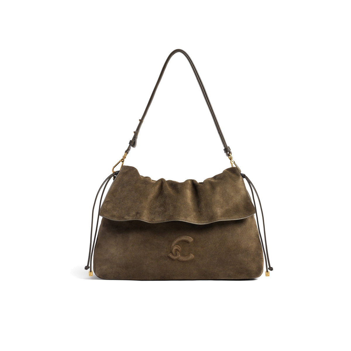 COCCINELLE: Coccinelle Lidia women's medium shoulder bag in brown suede and leather
