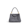 COCCINELLE: Medium women's Tiggy bag in grey suede with woven handle