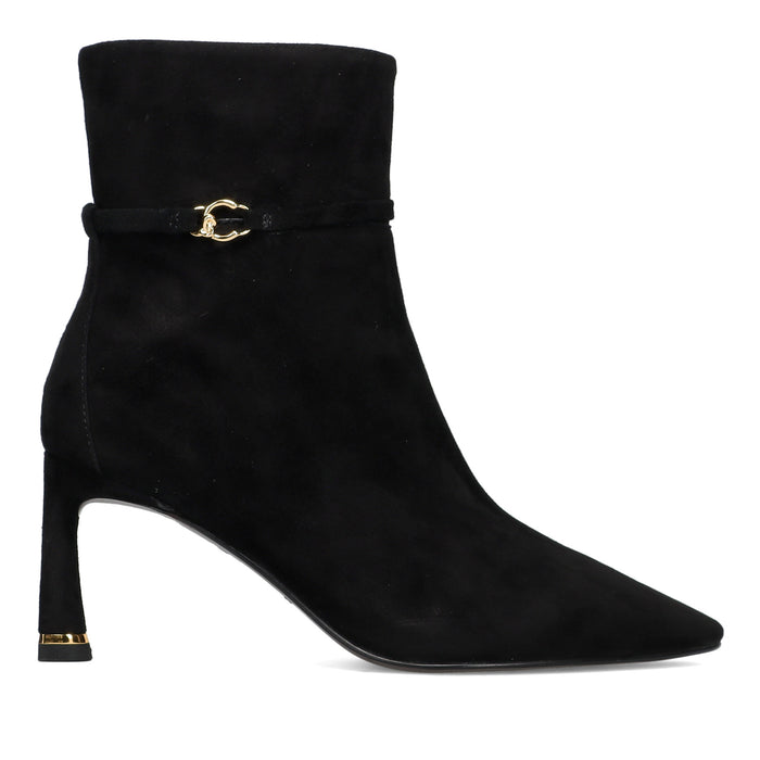 COCCINELLE: Women's C-look ankle boot in black suede with high heel