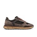 Crime London: Rush men's running sneaker in brown suede and technical fabric