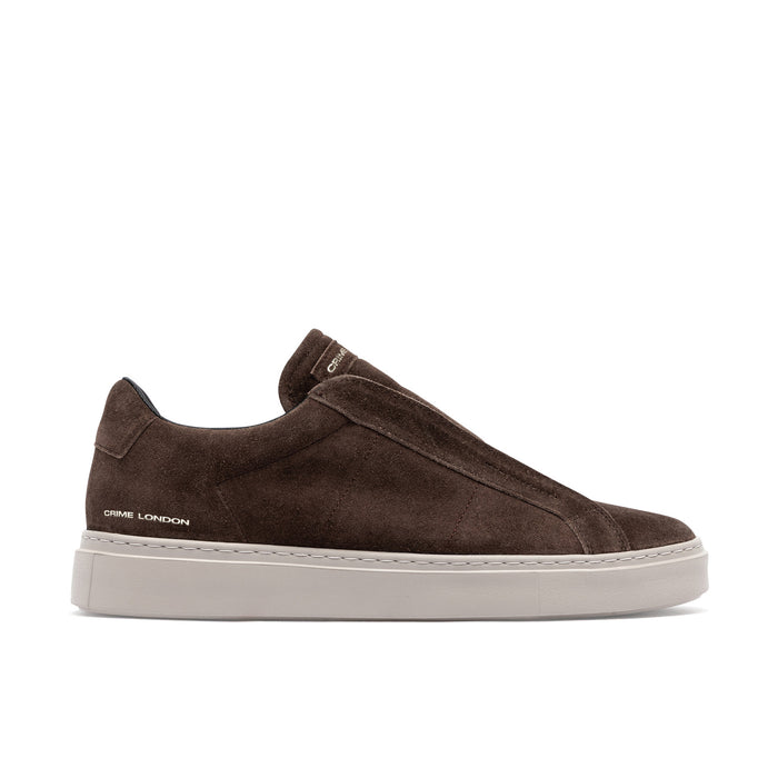 Crime London: Superlight men's slip-on sneakers in water-repellent brown suede