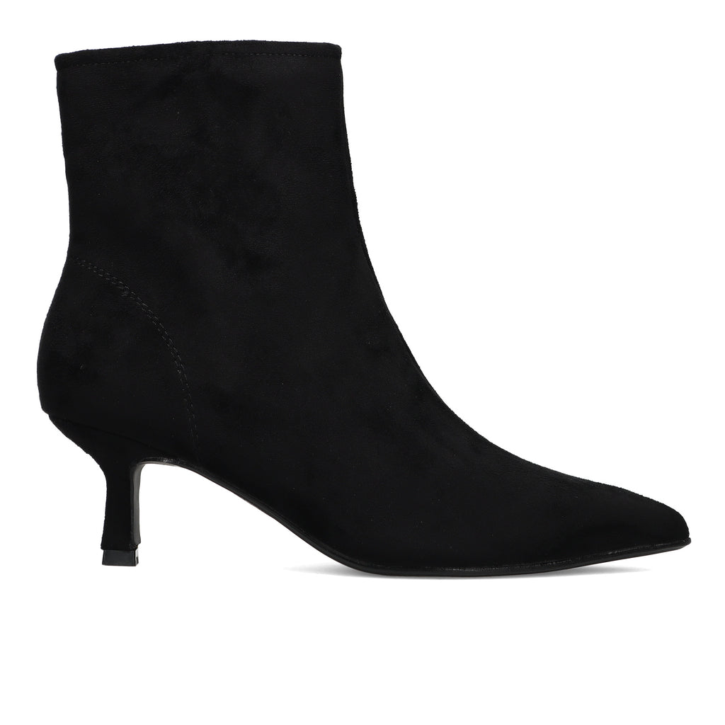 CRISTIN: Susan women's ankle boot in black eco-suede with spool heel