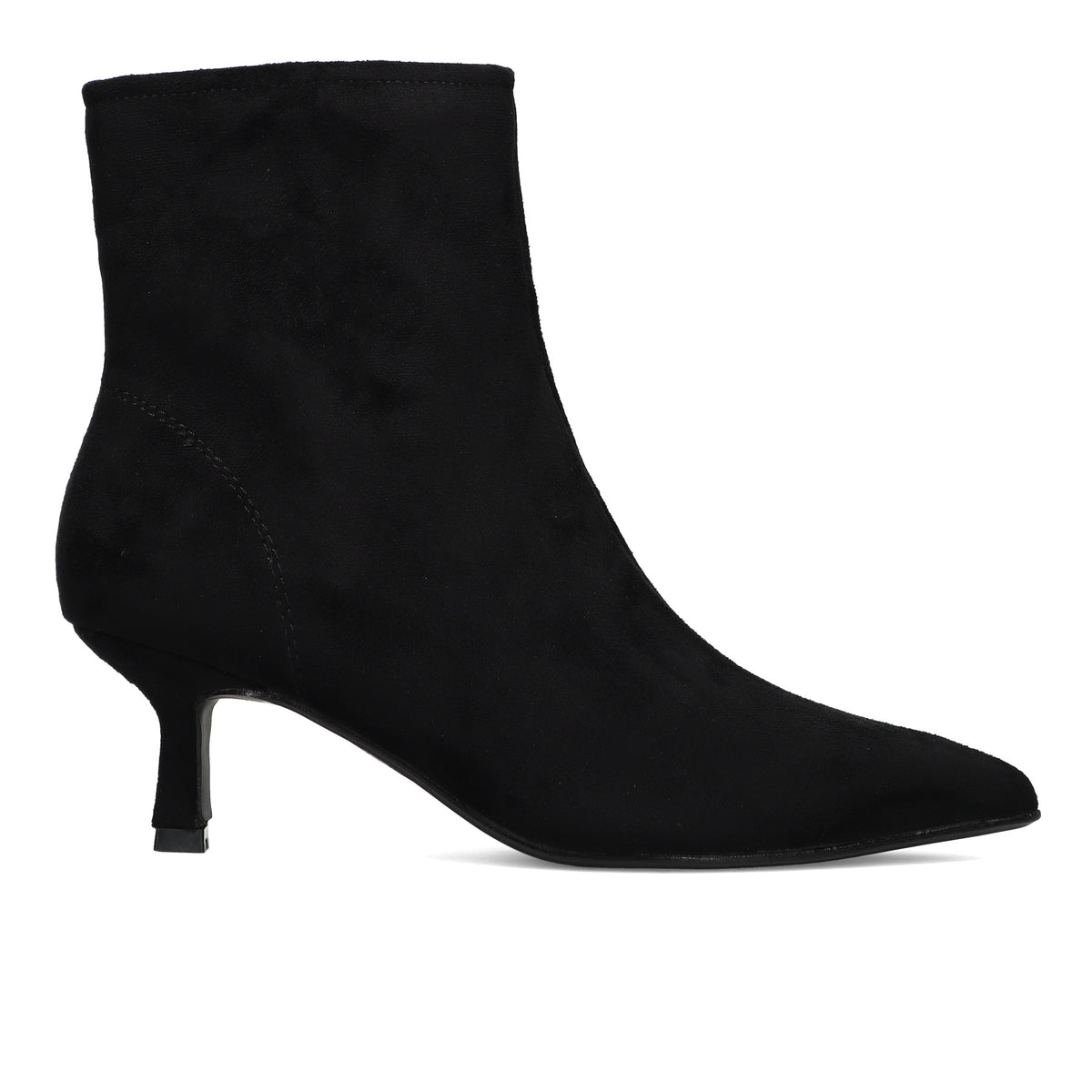 CRISTIN: Susan women's ankle boot in black eco-suede with spool heel