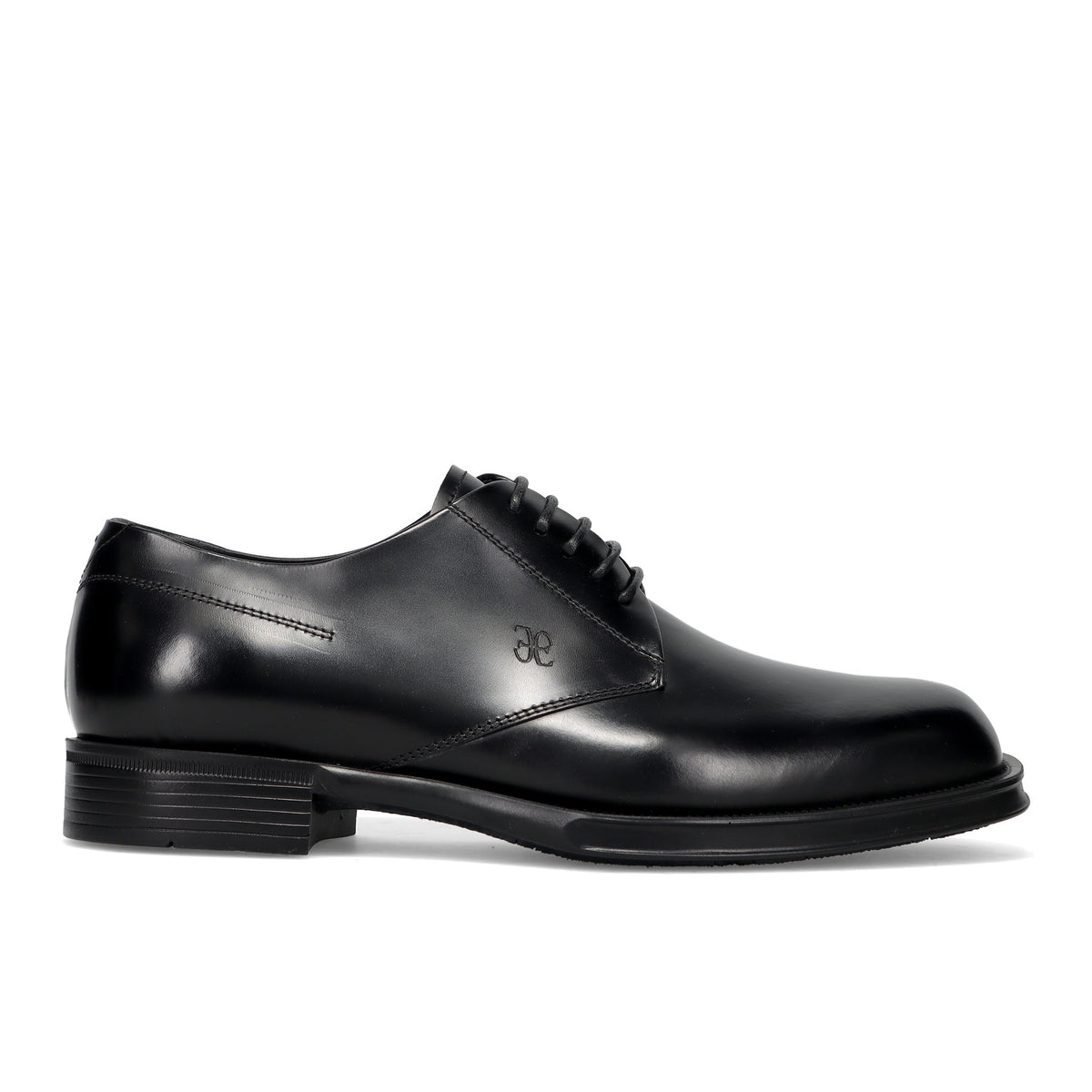 FABI: Elegant men's derby shoe in black brushed leather