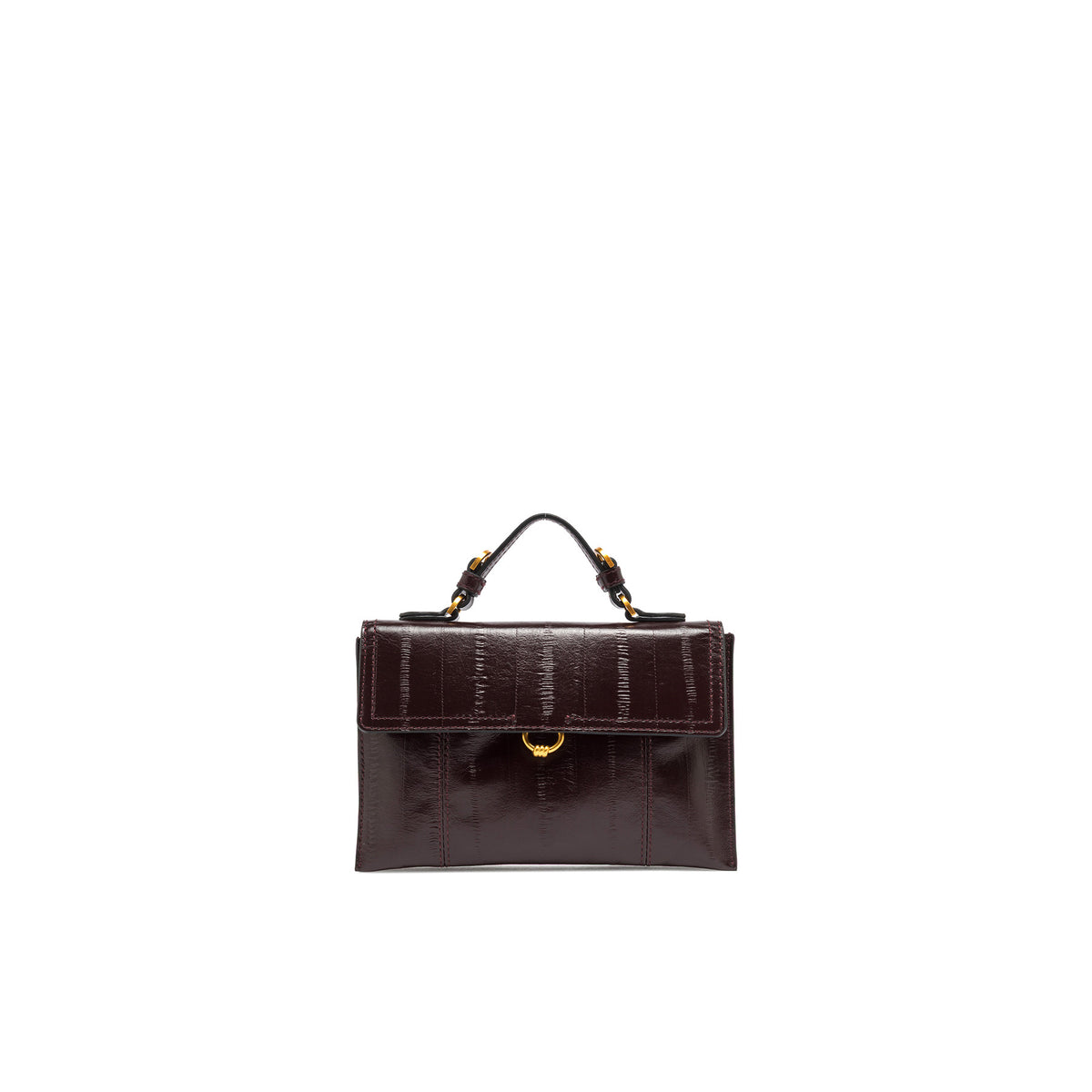 Gianni Chiarini: Small Vicky bag in bordeaux eel-print leather