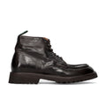 Green George: Men's high-top shoe in dark brown washed Maremma leather