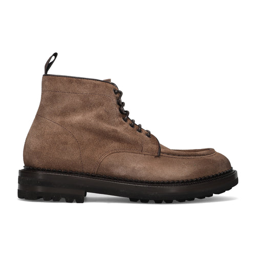 Green George: Men's lace-up ankle boot in water-repellent taupe suede with rubber sole