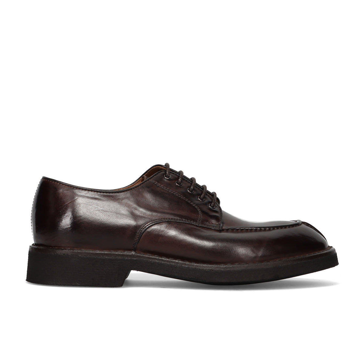 Green George: Men's derby lace-up shoe in brown washed maremma leather