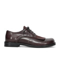 History541: Women's Giselle lace-up shoe in soft burgundy leather and suede