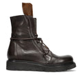 History541: Women's lace-up ankle boot Rich in soft dark brown leather and light brown pony hair
