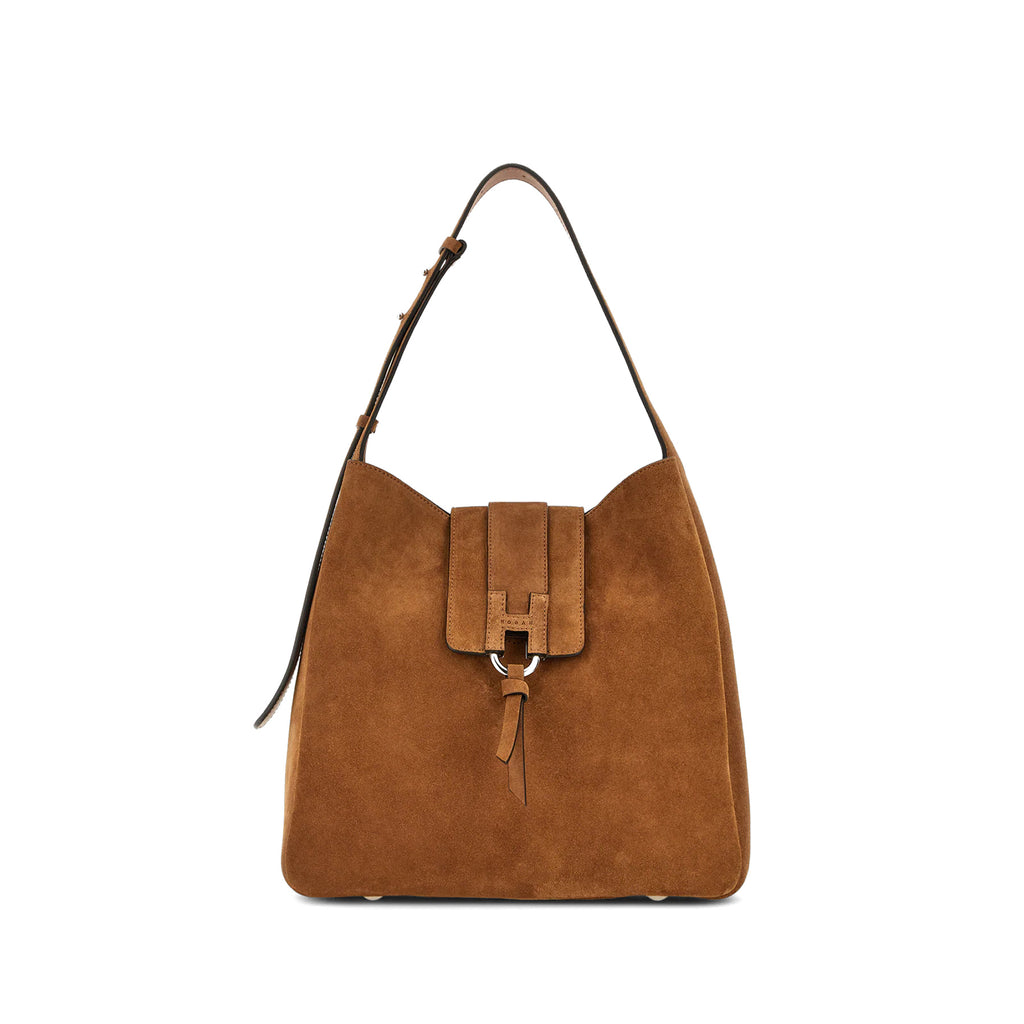 Hogan: Hobo Trend bag in tan suede