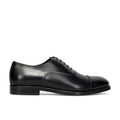 J. WILTON: Elegant men's black leather oxford lace-up shoe with toe cap