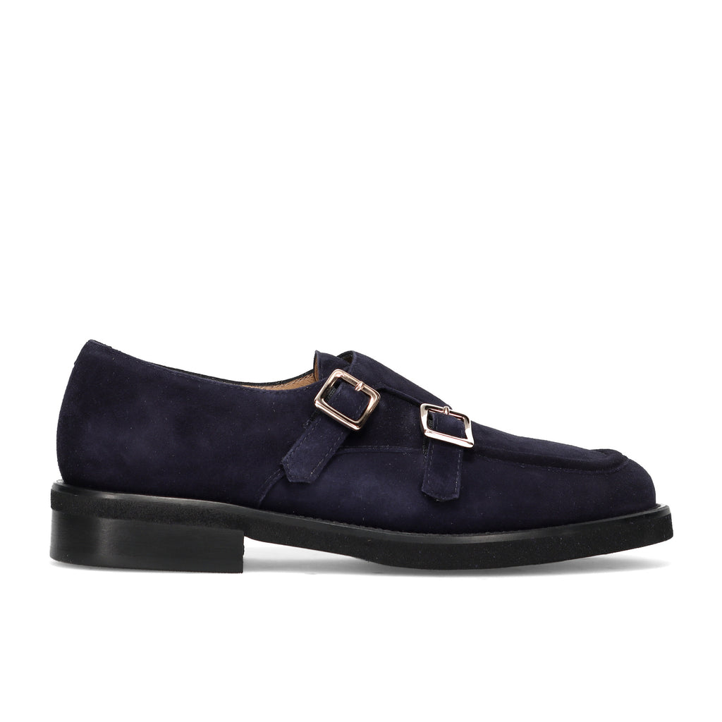 LUCA GROSSI: Women's double buckle shoe in water-repellent suede leather with rubber sole