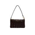 MICHAEL KORS: Jet Set Wristlet clutch bag in dark brown leather and suede
