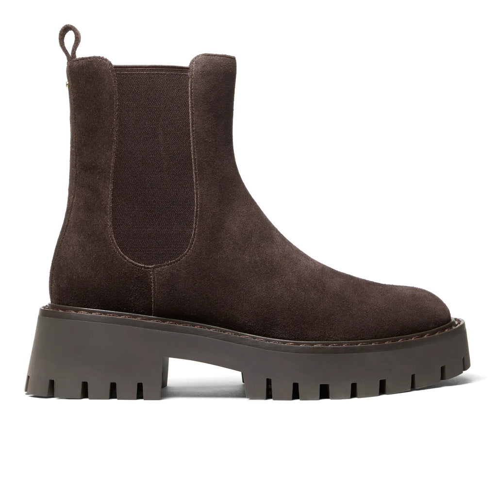 MICHAEL KORS: Asher women's Chelsea boot in brown suede with lug sole