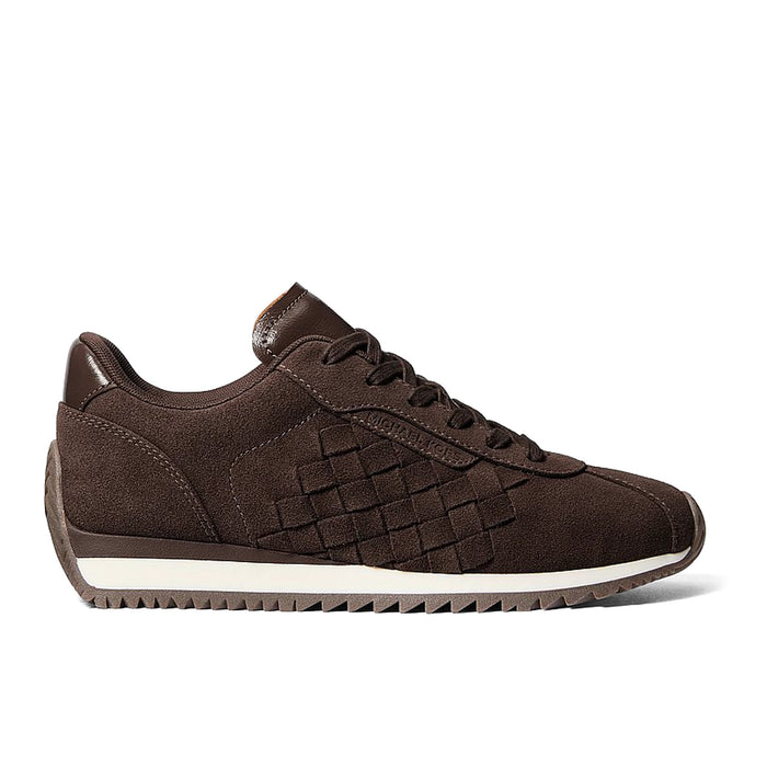 MICHAEL KORS: Women's Rhodes sneakers in suede with chocolate brown woven panels