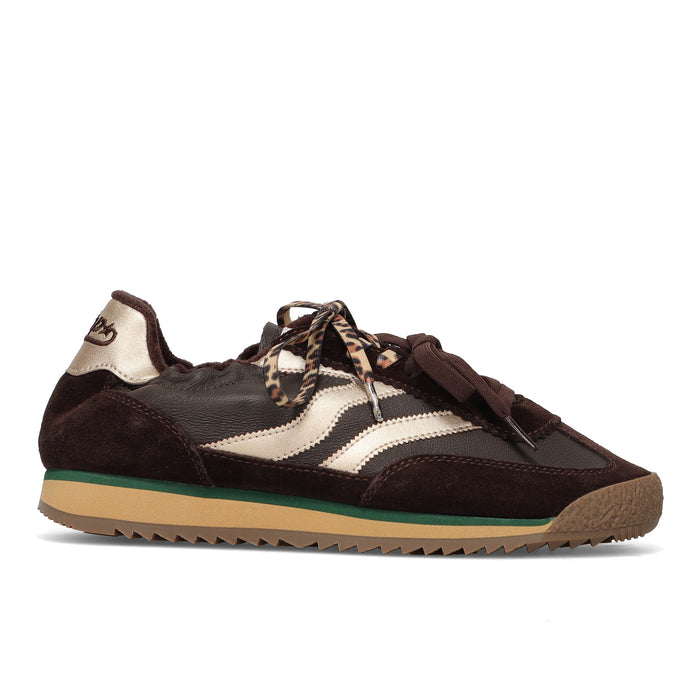 MRP Star: Women's Utah sneakers in chocolate brown suede and leather