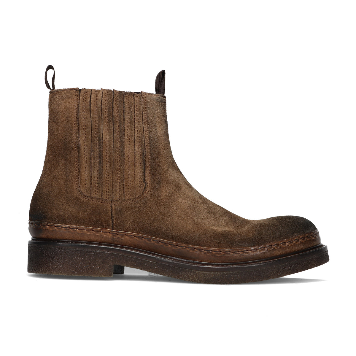 PAWELKS: Men's ankle boot in water-repellent vintage suede leather, light brown