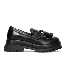 Tassels and fringe black leather