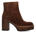 PONS QUINTANA: Olivia women's platform ankle boot in water-repellent brown suede
