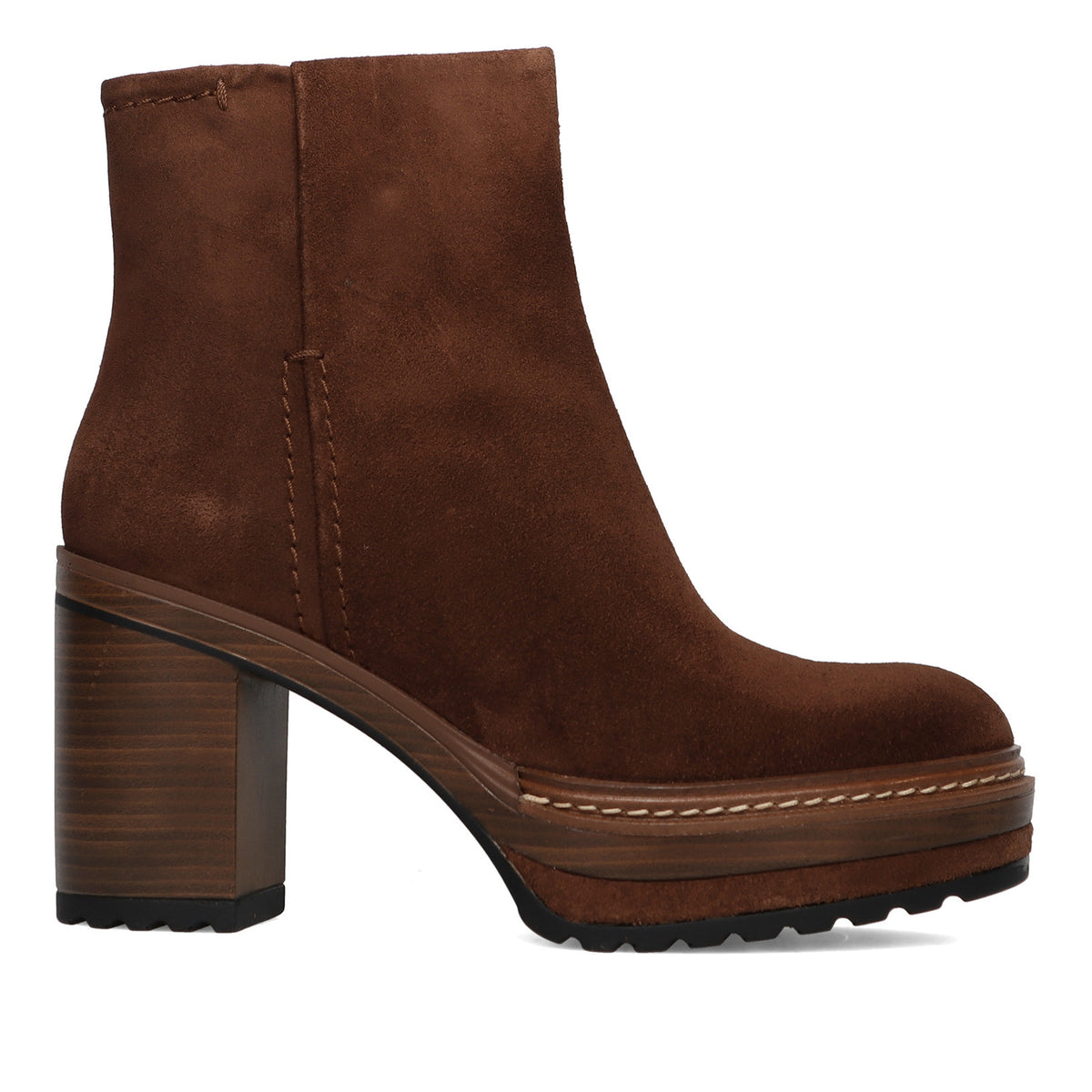PONS QUINTANA: Olivia women's platform ankle boot in water-repellent brown suede