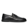 SANGIORGIO: Men's loafer in soft black buffalo leather with lightweight rubber sole